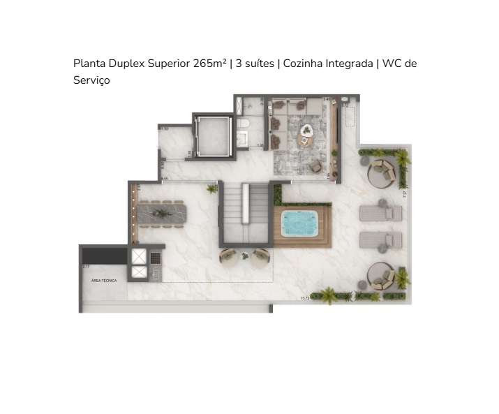Planta 265 m² Duplex