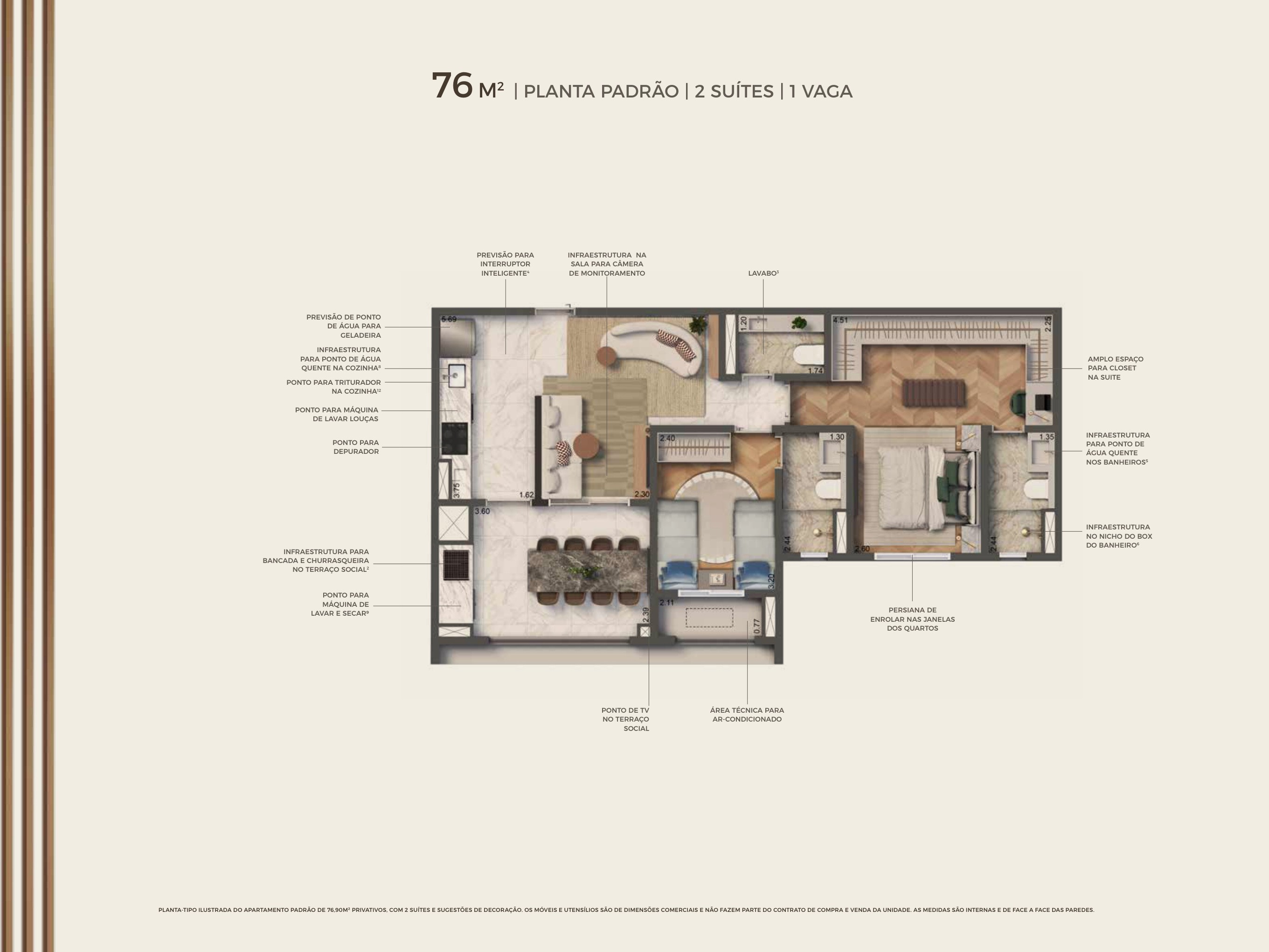 Planta 76 m²