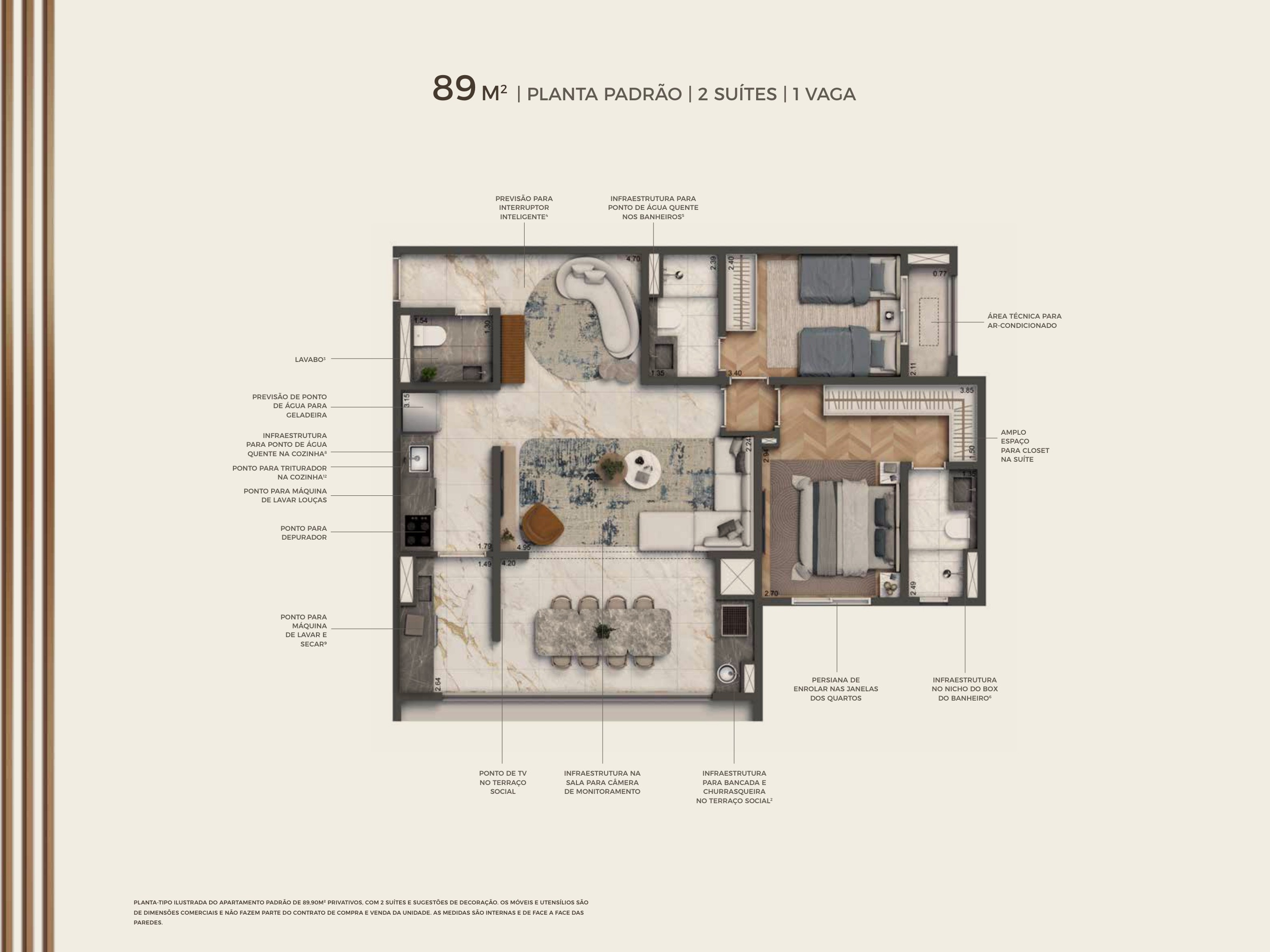 Planta 89 m²