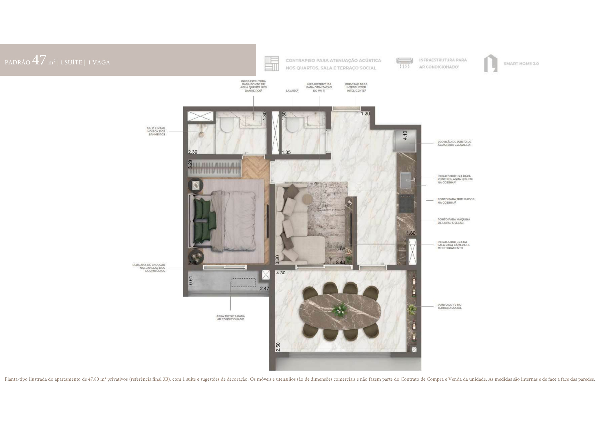 Planta 47,80 m²