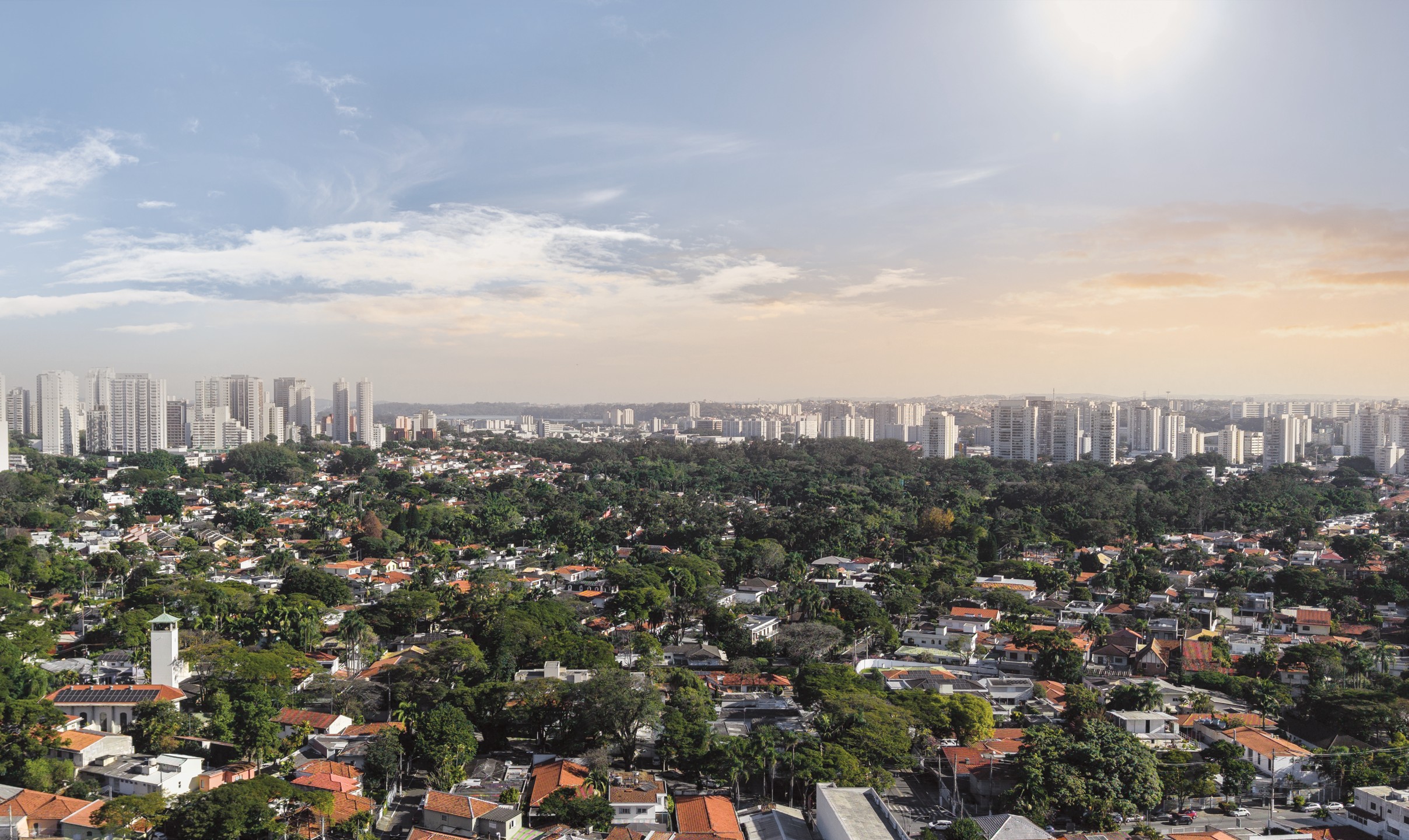 Vista aérea da região