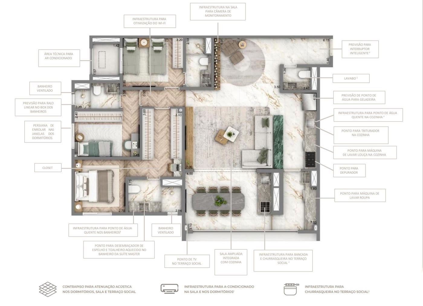 Planta 128 m²
