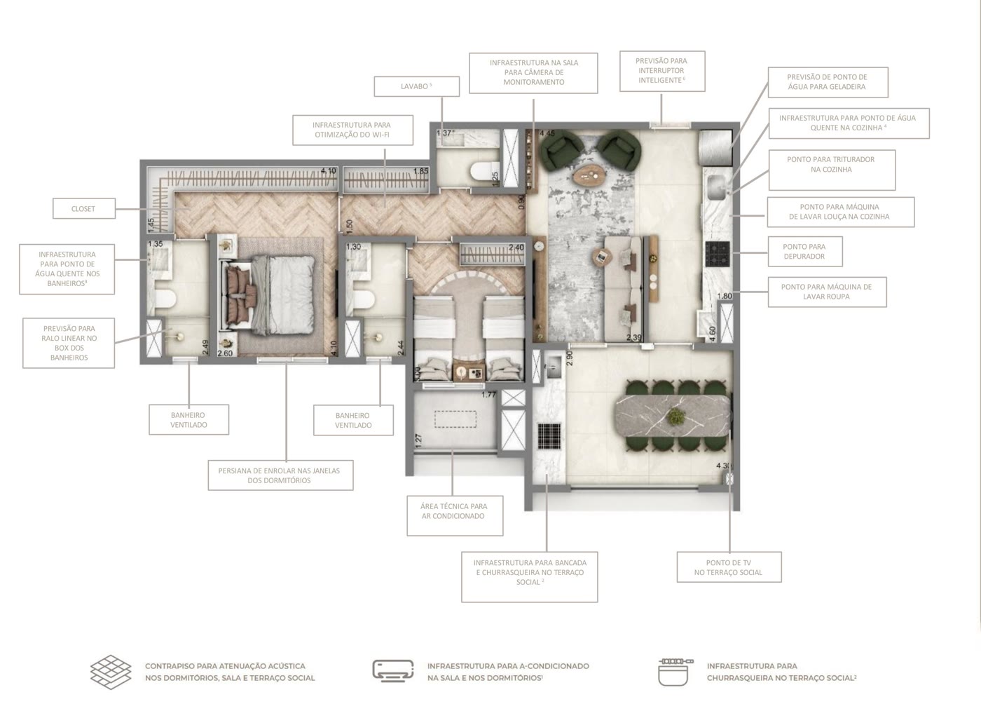 Planta 76 m²