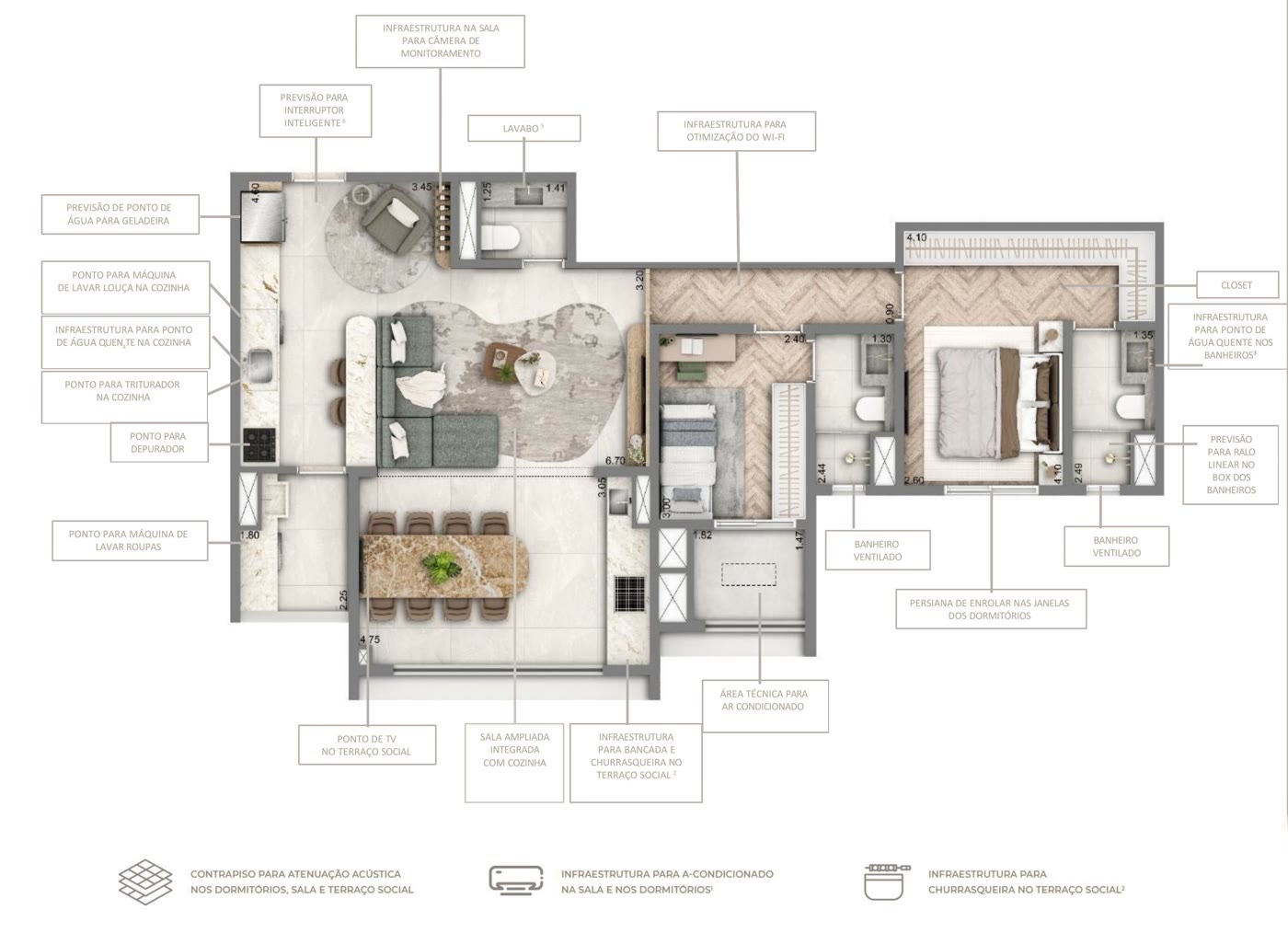 Planta 90 m²